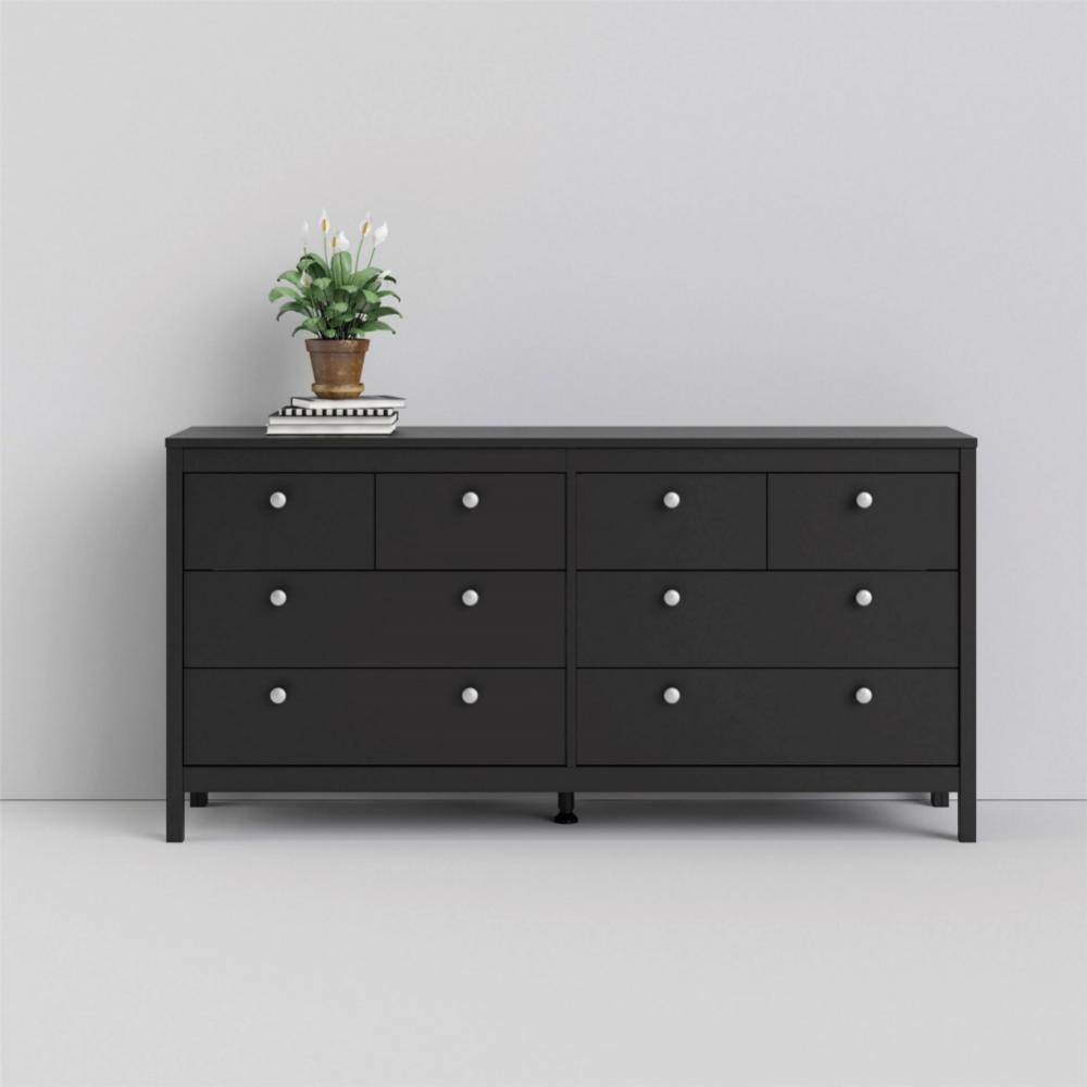 Tvilum Madrid Double dresser 4+4 drawers in Matt Black