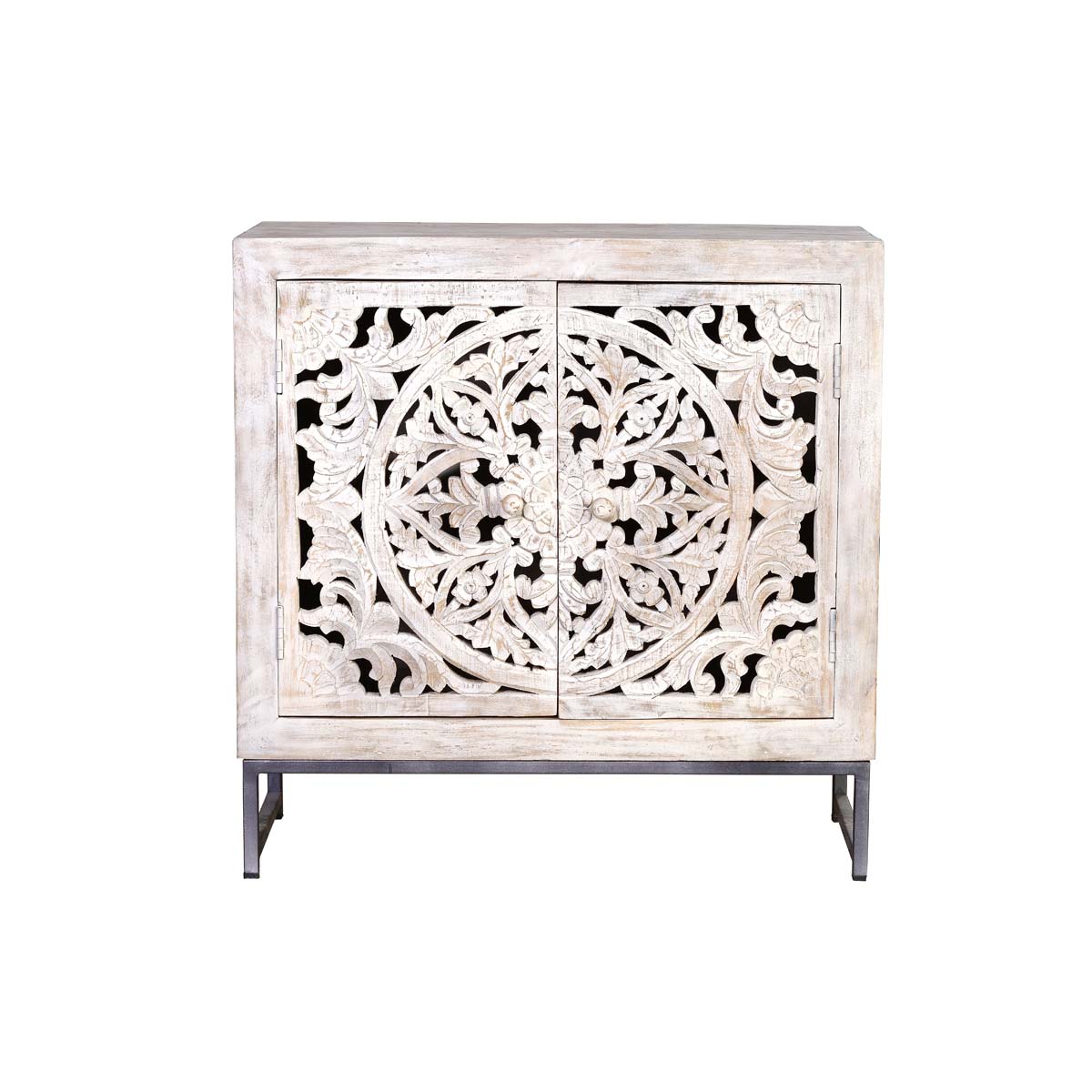Mykonos Aged White and Gray Base Mango and Iron Sideboard by Giner y Colomer