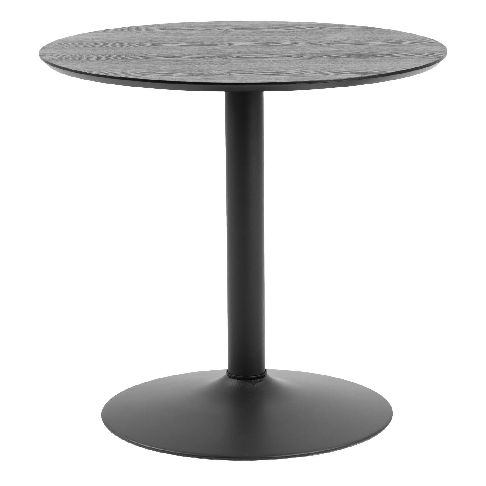 Ibiza Small Round Caf? Table with Black Ash Top and Matt Black Base