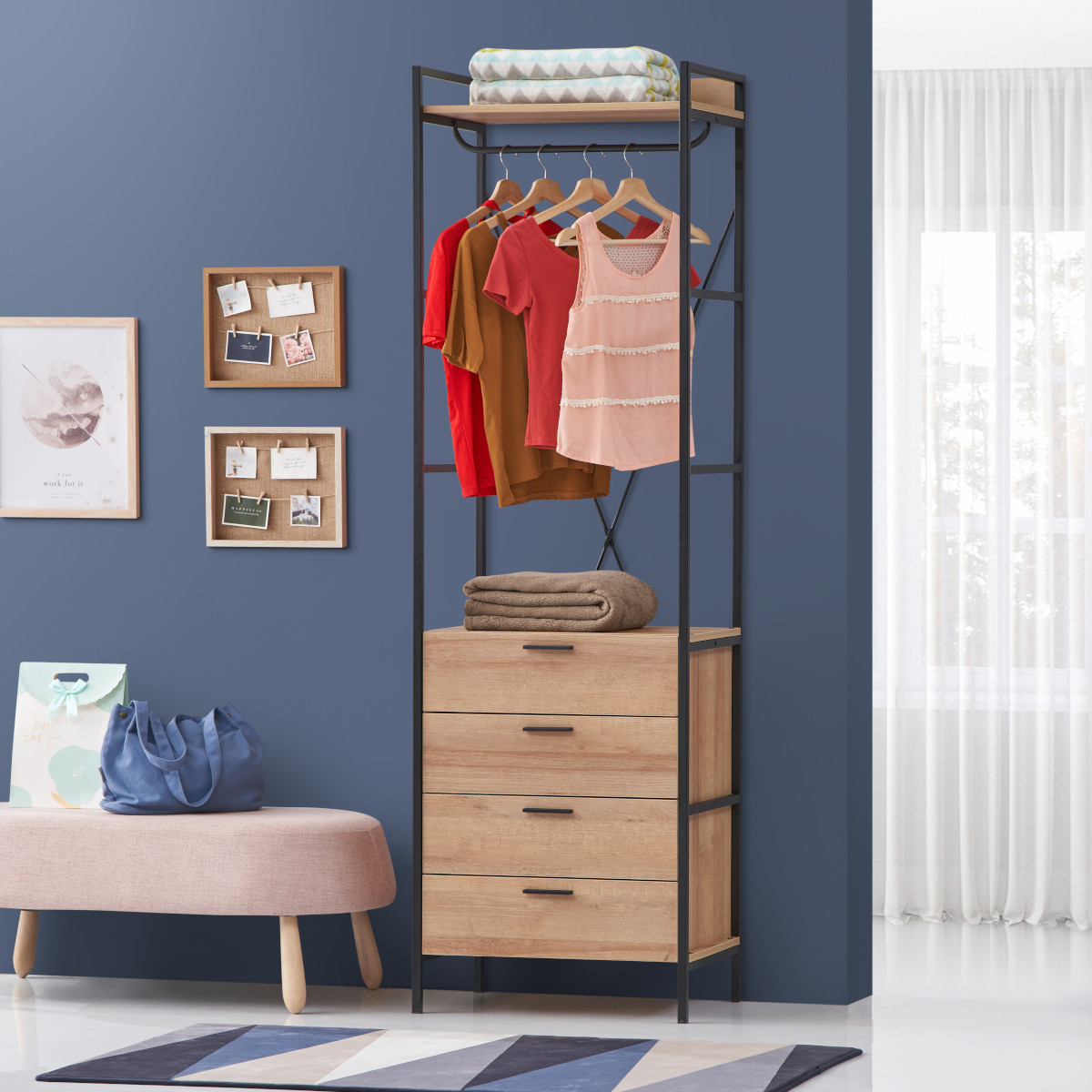 Claire 4 Drawer Open Wardrobe Home Supplier