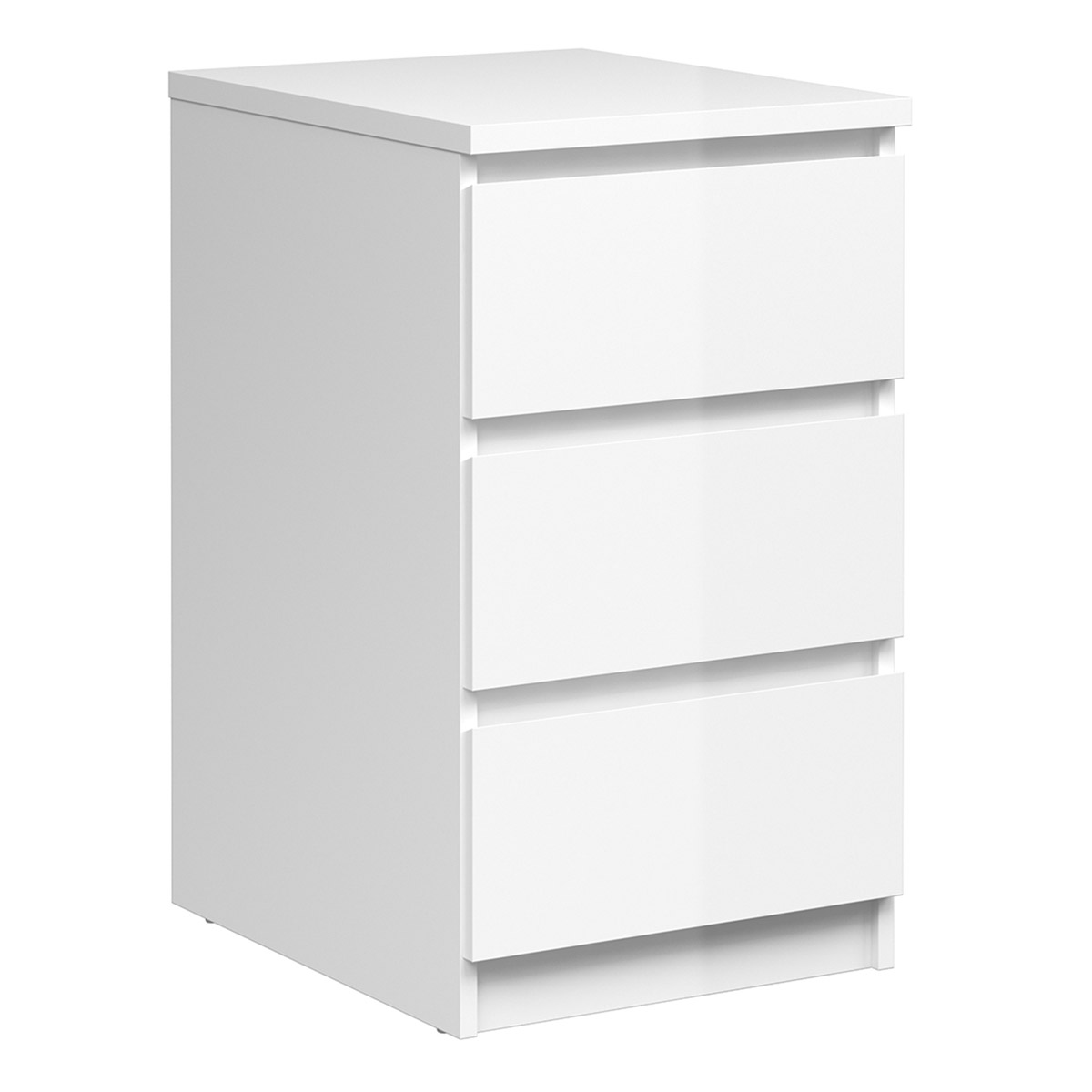 Naia Bedside - 3 Drawers in White High Gloss
