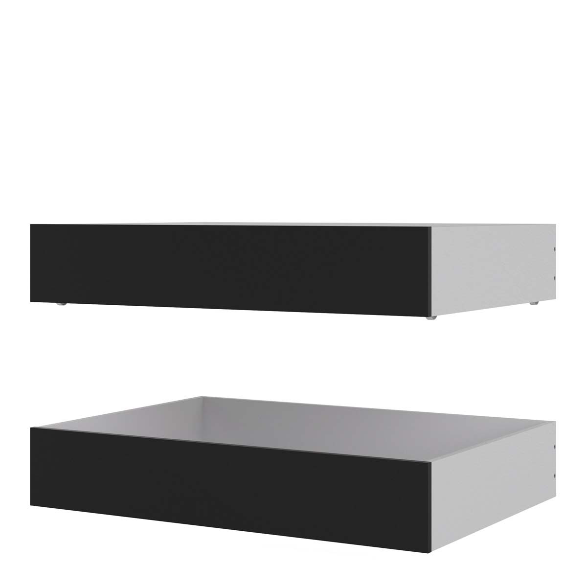 Naia Set of 2 Underbed Drawers (for Single or Double beds) in Black Matt_