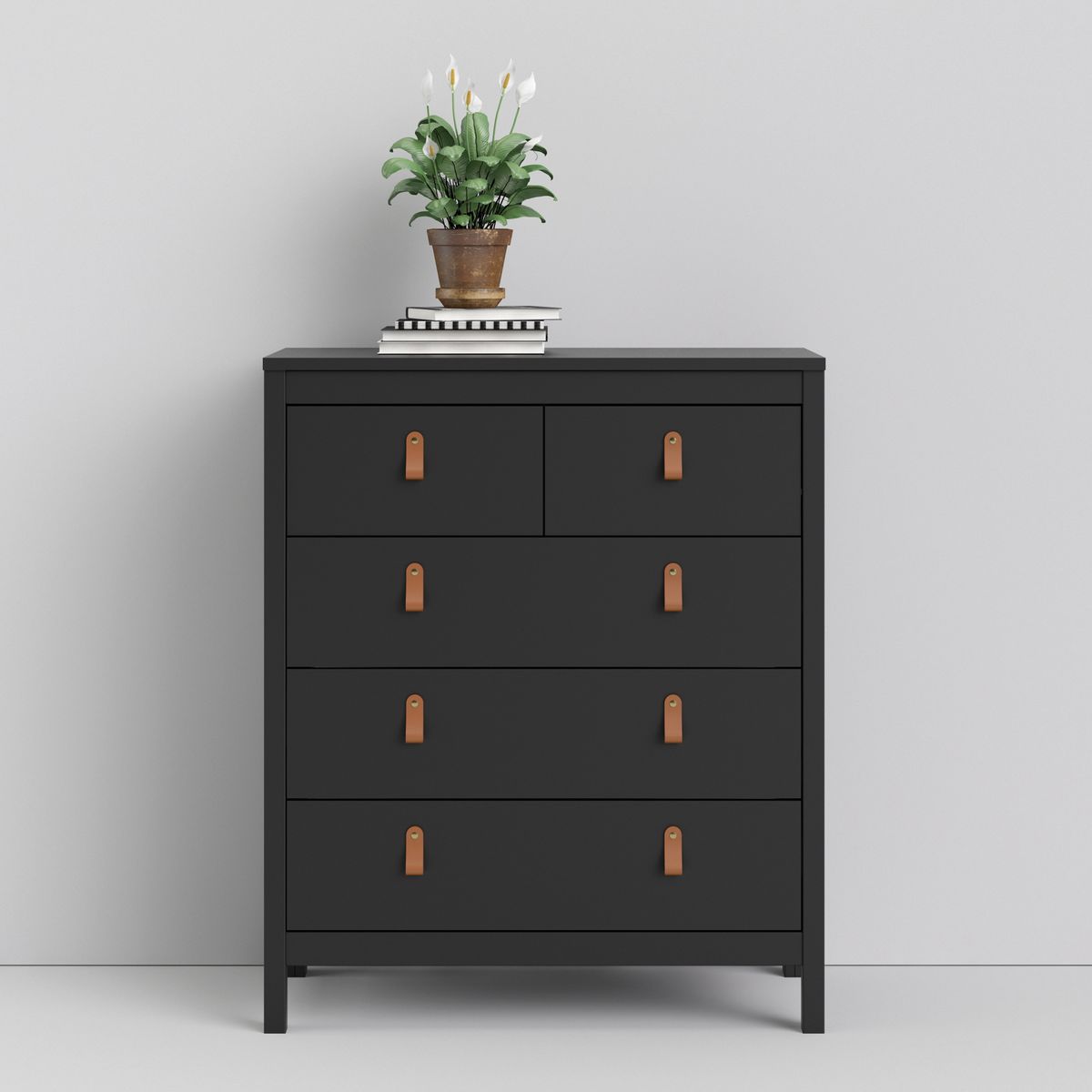 Barcelona Chest 3+2 drawers in Matt Black