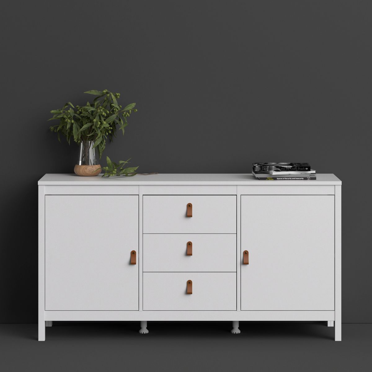 Barcelona Sideboard 2 doors + 3 drawers in White