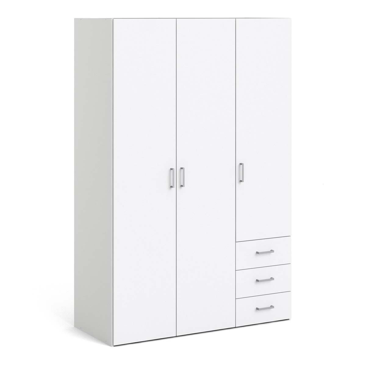 Space Wardrobe with 3 doors + 3 drawers (175) White