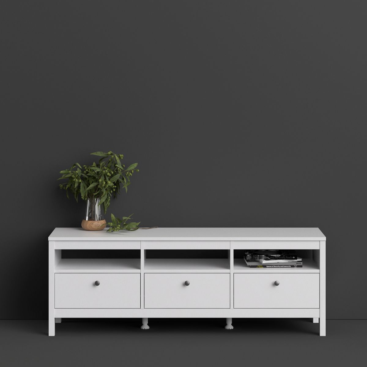 Tvilum Madrid Tv-unit 3 drawers in White