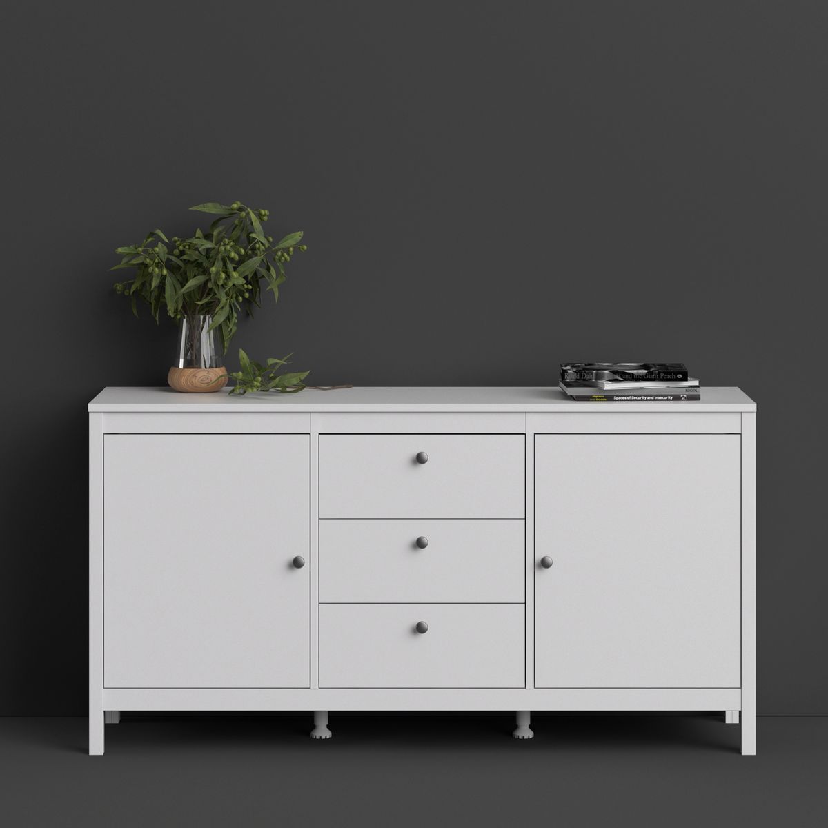 Madrid Sideboard 2 doors + 3 drawers in White