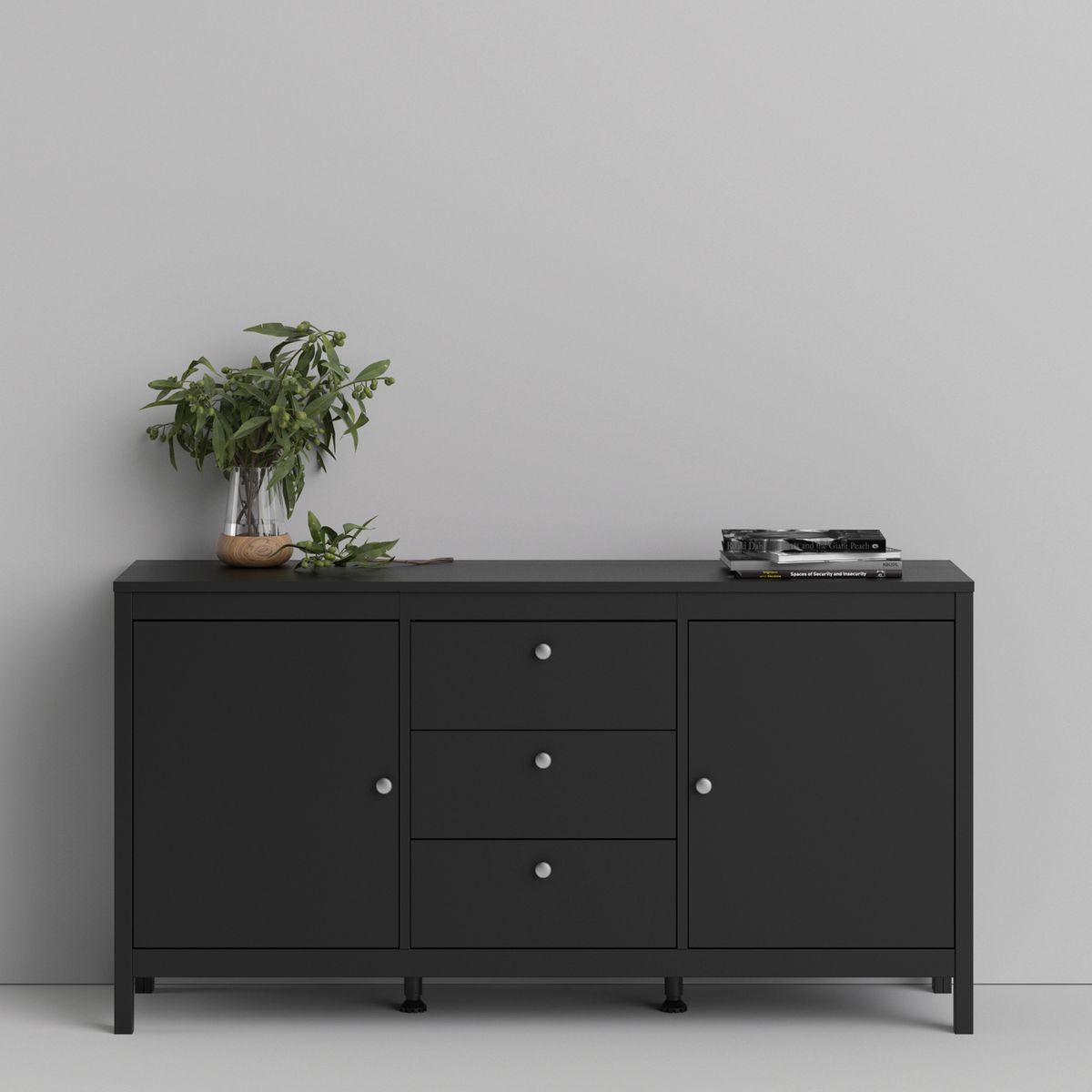 Tvilum Madrid Sideboard 2 doors + 3 drawers in Matt Black